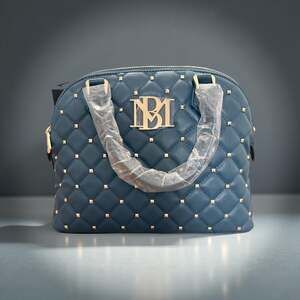 Badgley Mischka Blue Quilted Satchel